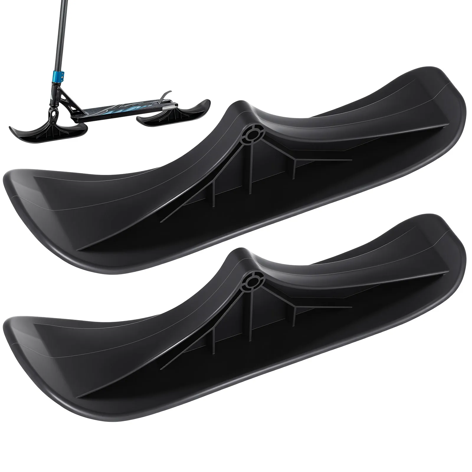 

Snow Sledge Parts High Performance Dual Skis for Scooter Conversion Outdoor Winter Ride Sled Fold Skate Board Dual Ski