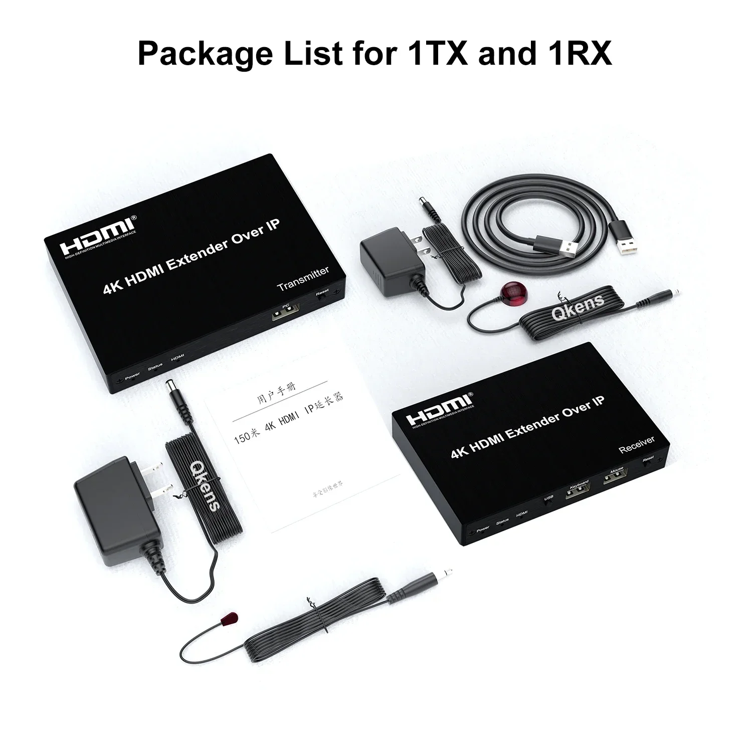 4K Hdmi Kvm Extender Over Ip 150M Rj45 Cat5e Cat6 Ethernet Kabel Hdmi Extender Videozender Ontvanger Ondersteuning Toetsenbord Muis