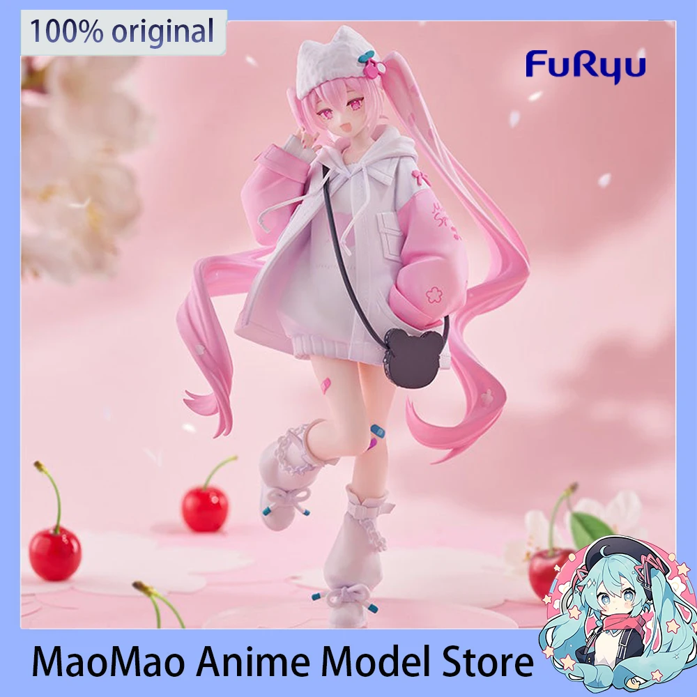 

Оригинальный FuRyu TENITOL Hatsune Miku (Сакура, крутой стиль) аниме фигурка модель из ПВХ коллекционные игрушки 19 см подарок на день рождения