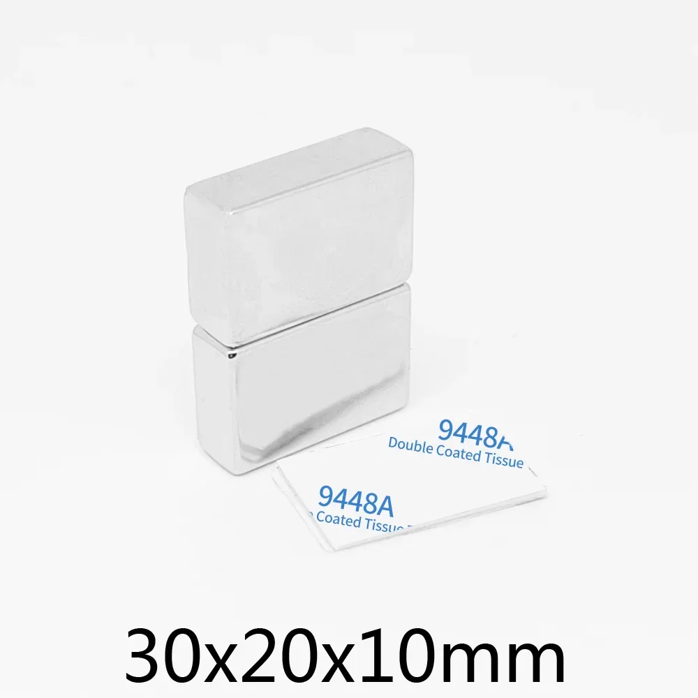 30x20x10mm Quadrate Super Powerful Strong Magnetic Magnets With 3M Tape 30*20*10 Block Neodymium Magnets 30x20x10