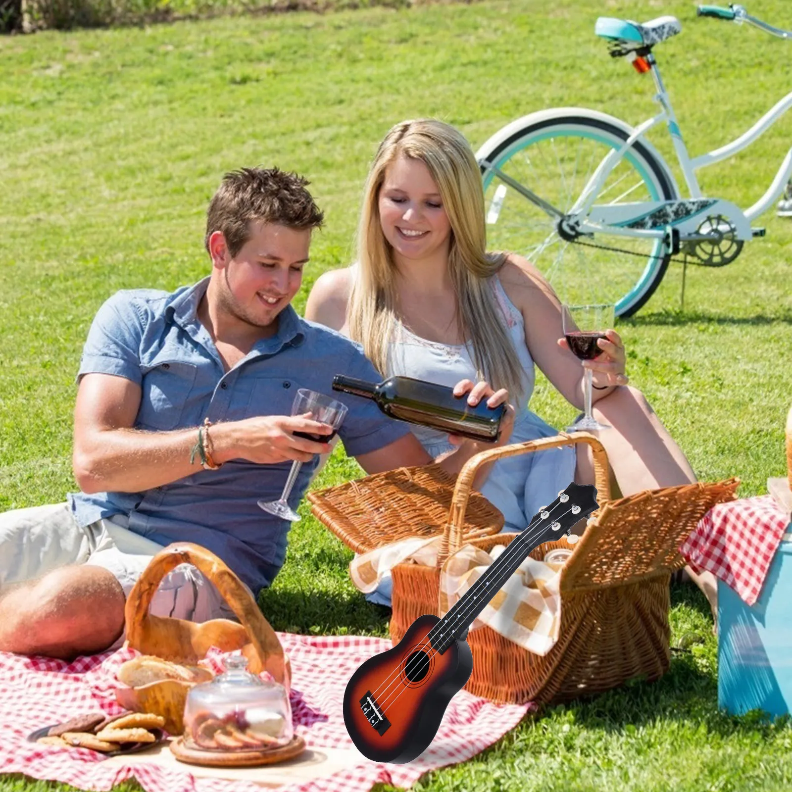 

1Set Ukulele Set 12 Inches Basswood Mini Guitar Beginner Portable Musical Instrument Women Men Easy to Play