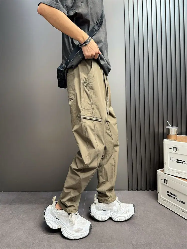 

Trekking Outdoor Plain Men's Cargo Pants Motorcycle Cheap Aesthetic High Quality Cotton Nylon Loose Regular Fit Male Trousers