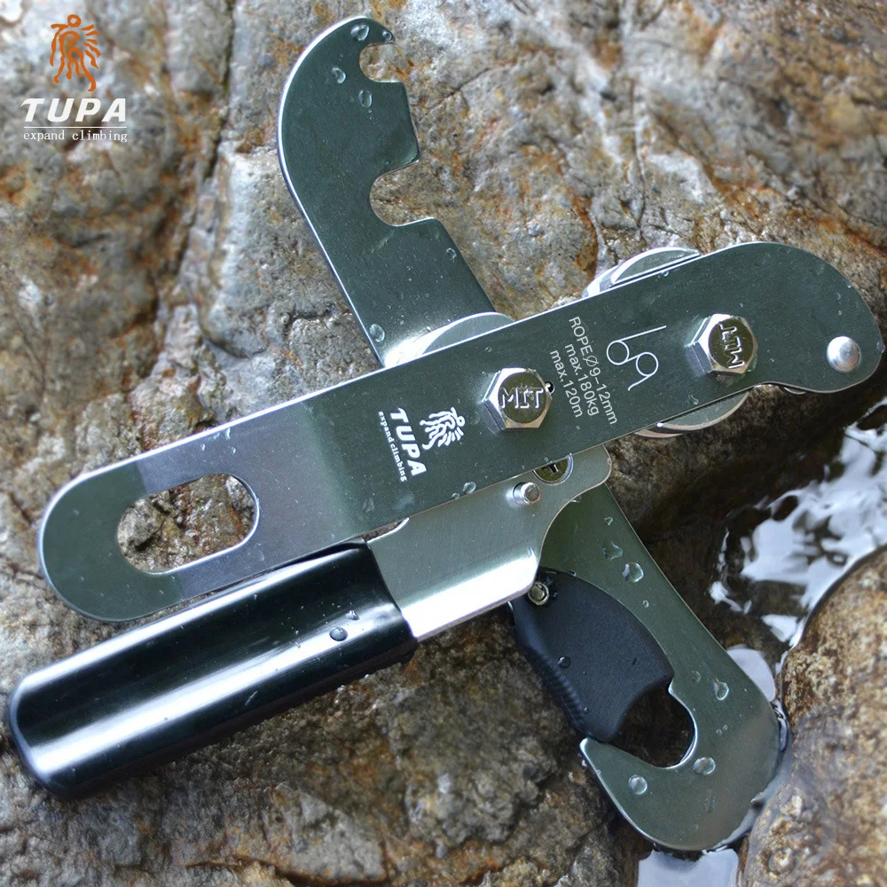 Rock climbing downhill self-locking manual descender exterior wall cleaning high altitude descender tool