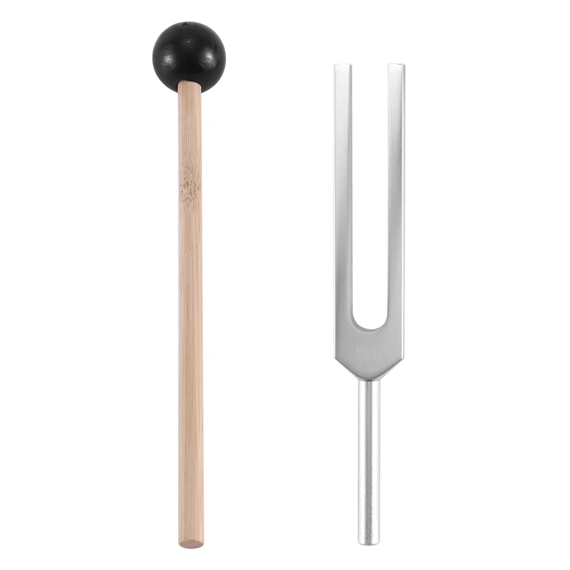 ABUE-2X Tuning Fork 528HZ Tuner With Mallet For Healing Chakra,Sound Therapy,Keep Body,Mind And Spirit In Perfect Harmony