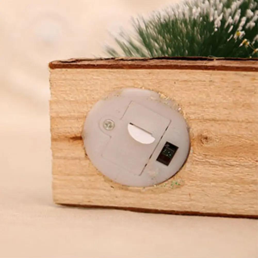 Mini Christmas Tree Ornament Creative With Light Snow Pine Tree Lifelike Handmade Micro Landscape Model Venue Layout Props