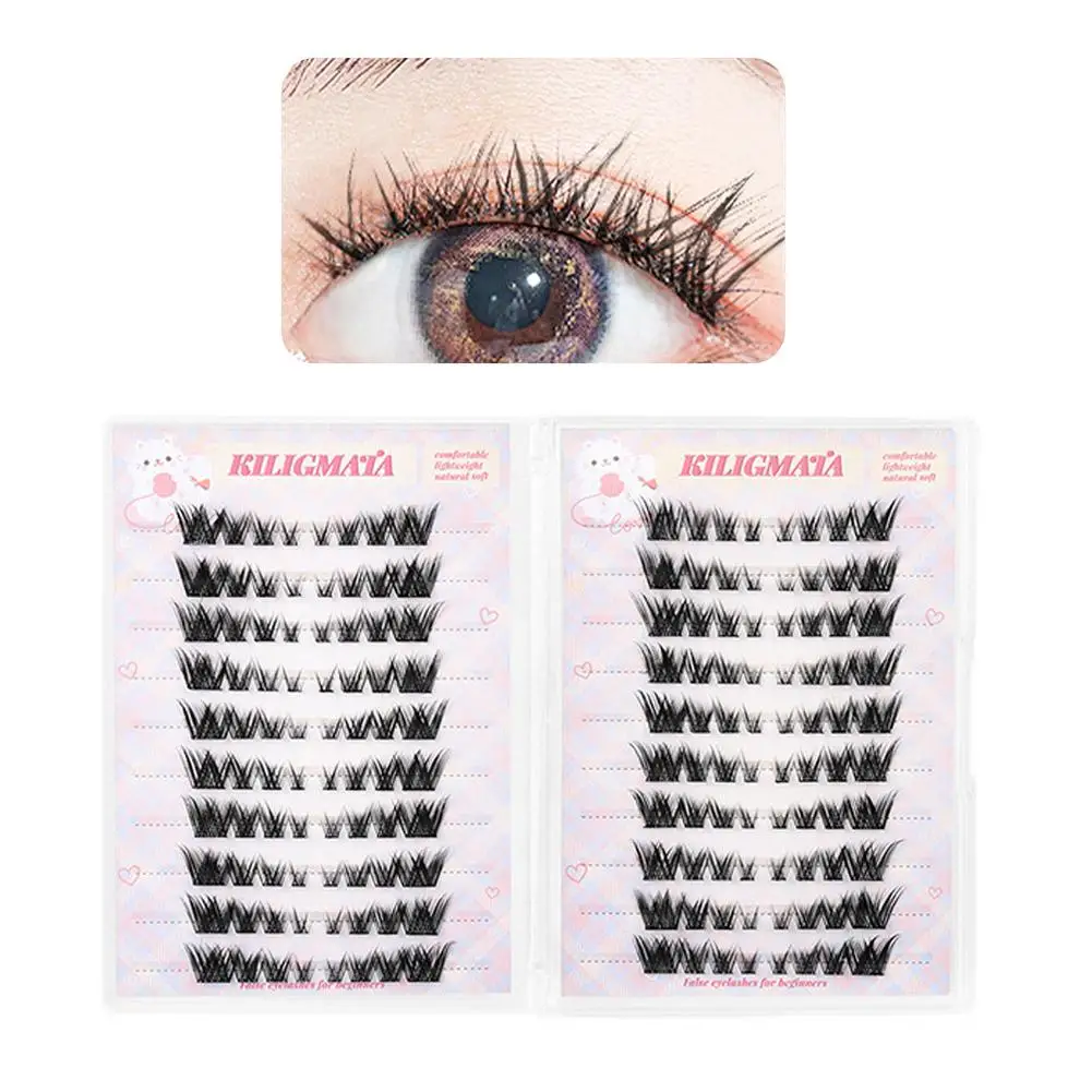 Cílios postiços sem cola, aparência natural, faça você mesmo, autoadesivo, cluster de cílios individuais, extensão de cílios, ferramentas de maquiagem