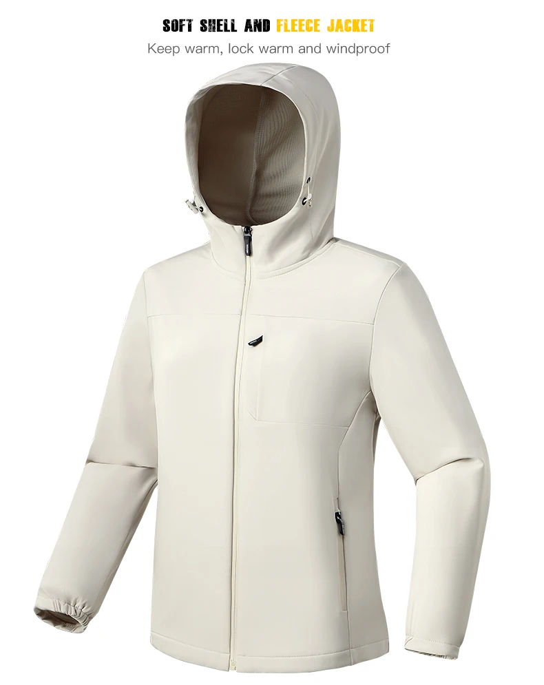 EUMERGX Winter-Softshell-Jacken für Damen, wasserdicht, winddicht, warme Fleecejacke, Wandern, Camping, Klettern, Outdoor-Thermomantel – Detail 16