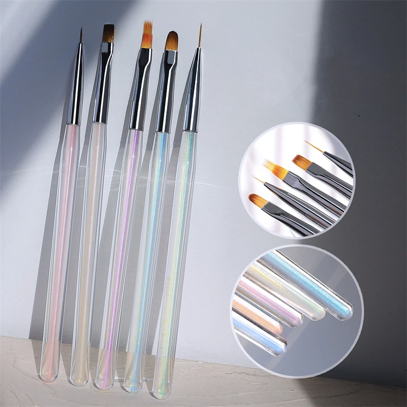 

Japanese Style Aurora Handle Nail Brush for DIY Nail Art Painting Designs Liner Carving Pen Acrylic Gel Brushes Manicure Tools