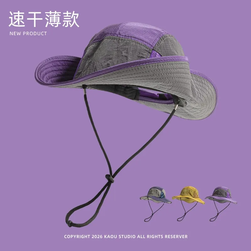

Tooling Style Fashion Color Matching Quick-drying Bucket Hats for Women Summer Outdoor Camping Sun Protection Casual Men's Cap