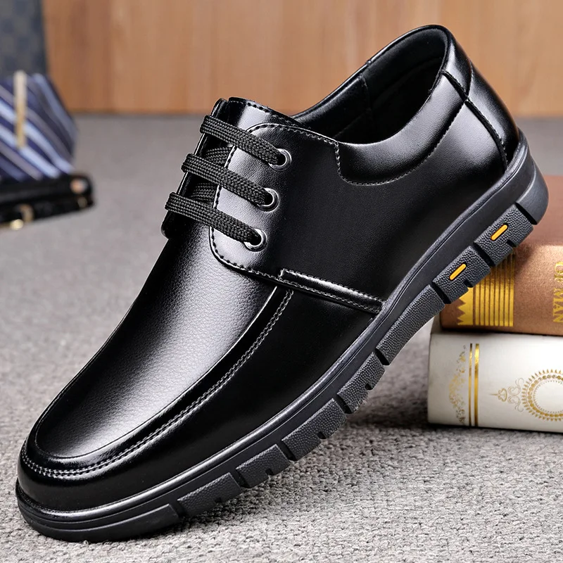 Fashion Leather Black Non-slip Driving Shoes for Men Autumn Winter Velvet Warm Men’s Cotton Shoes Designer Soft Sole Loafers Man