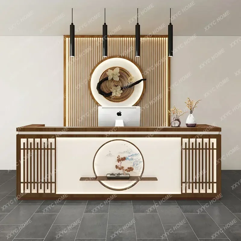 X40 Log Color New Chinese Style Checkout Page Beauty Salon Reception Front Desk Can Be Customized