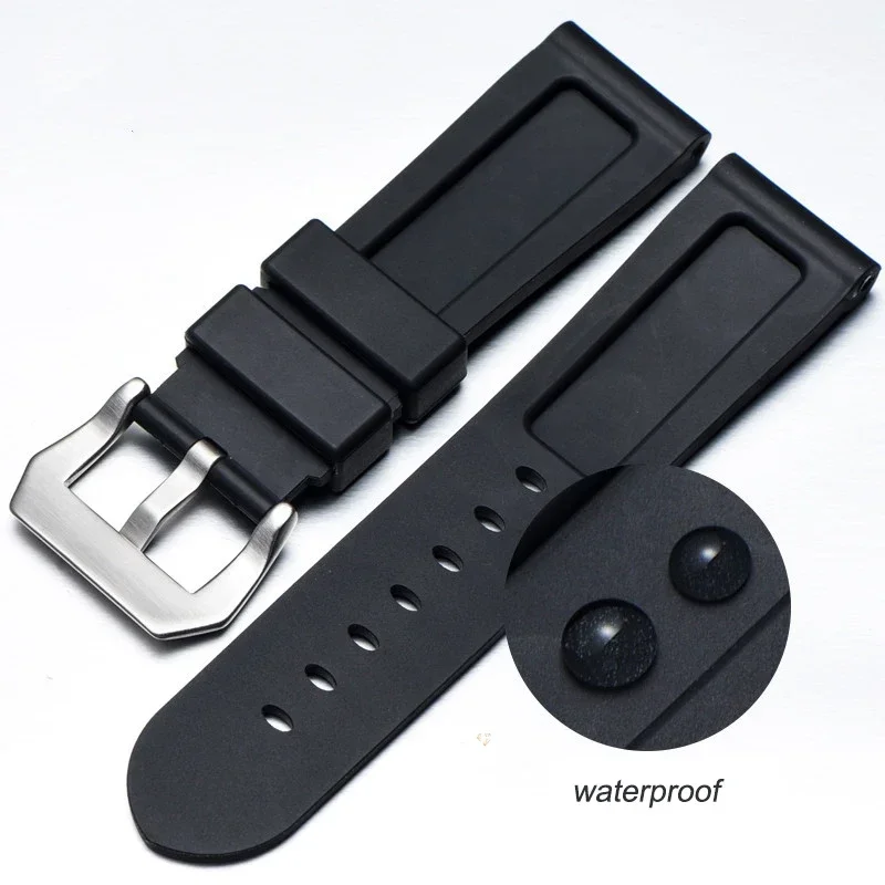 Rubber Watch Band 20mm 22mm 24mm 26mm Strap for Panerai Bracelet Universal Replacement Wristband Men Belt Sport Silicone Straps