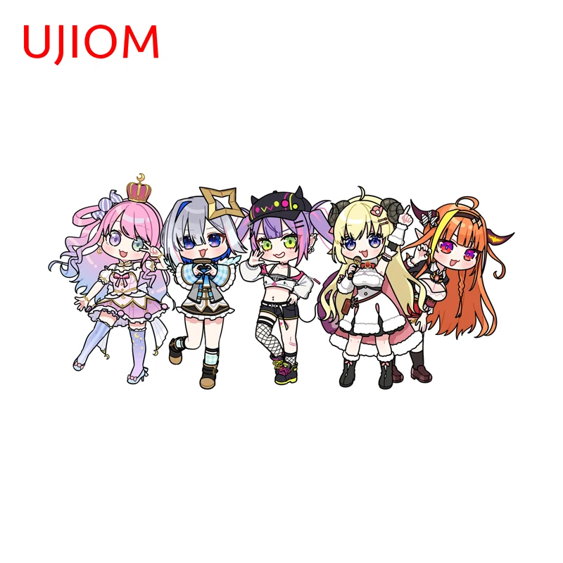 UJIOM Shirakami Fubuki Ookami Mio Wall Sticker Q-style Back View Cute Friendly Creature Decal Living Home Wallpaper Decor