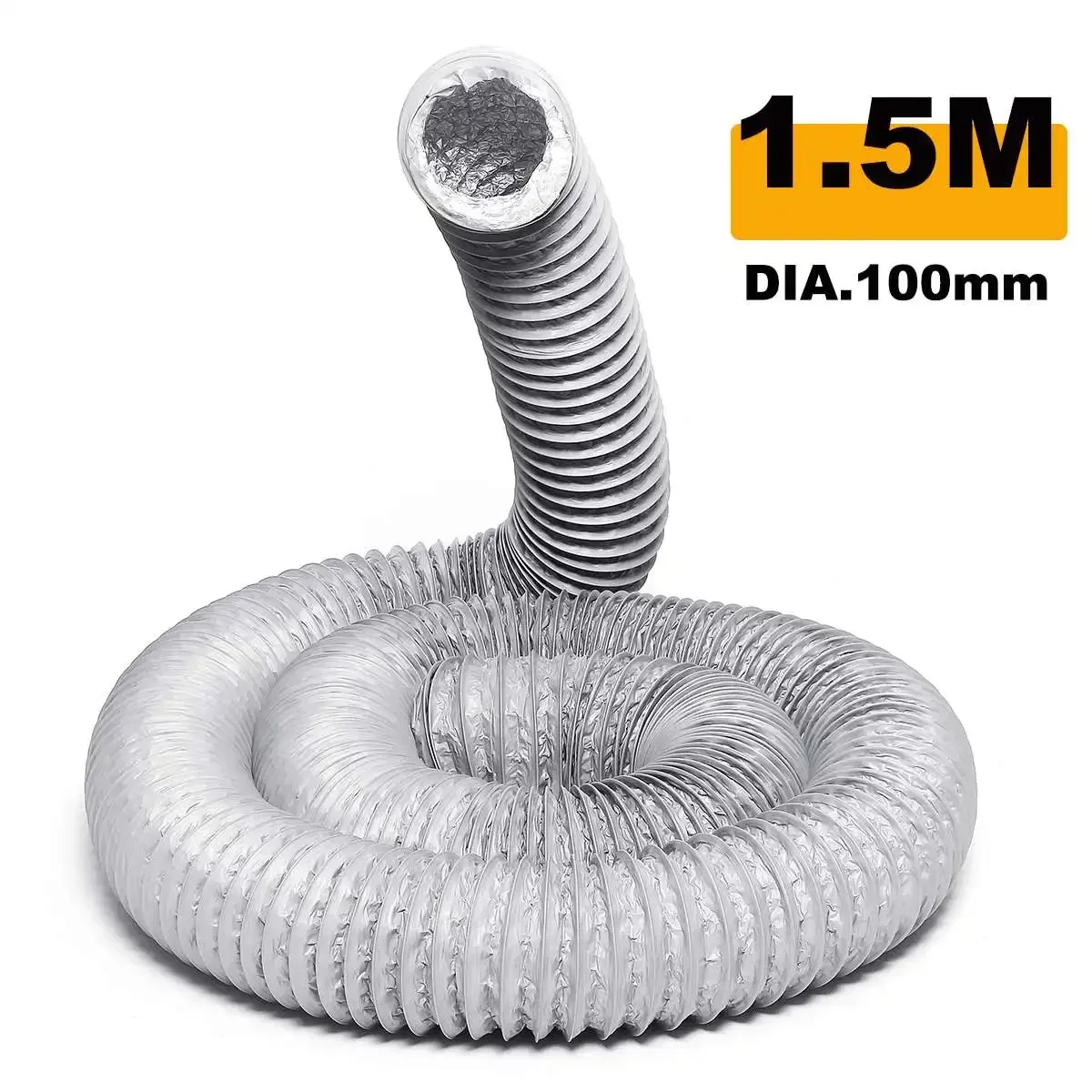 100mm Ventilation Duct Vent Hose 1.5/3/6 Meter Exhaust Pipe Flexible Air Conditioner Exhaust Pipe Vent Hose Duct Outlet