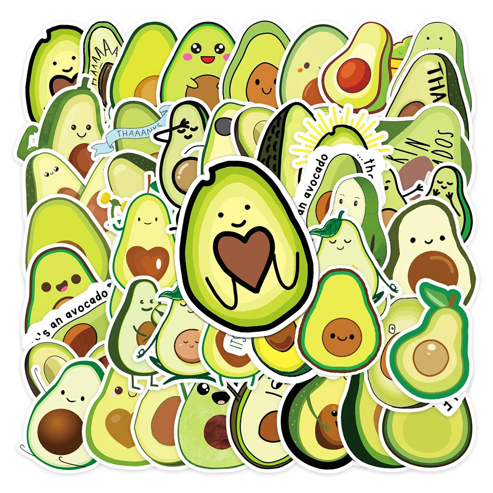 50pcs Fruit Avocado Stickers Pack Ipad Guitar Stationery Scrapbook Sticker Cute Things Journaling Materials Journal Accessories