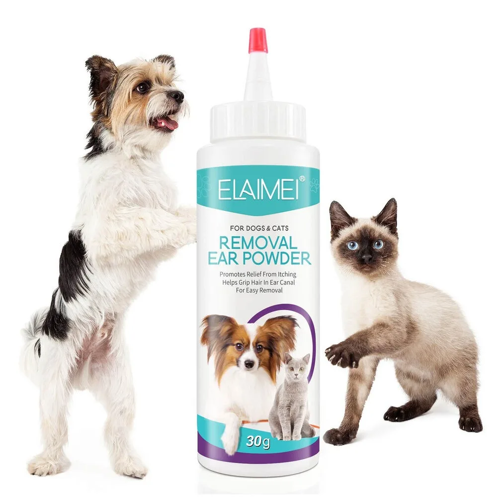 Pet Ear Powder for Dogs and Cats Pet Ear Health Care Easy to Remove Ear Hair