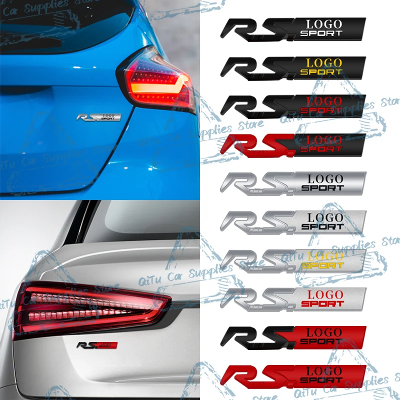 Car Styling Metal RS Sport Emblem Logo High Quality Car Rear Trunk Badge Decor Sticker For Kangoo Megane Twingo Clio GT Scenic