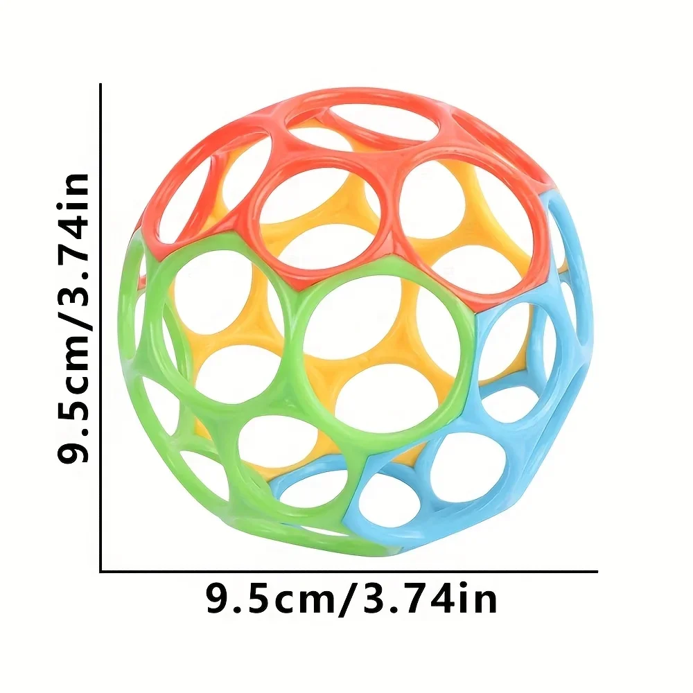 4 Color Baby Grip Ball,Cutout Design Infant Hand Grasp Toy for Flexibility,Educational Sensory Ball for Toddler Gift Baby Rattle