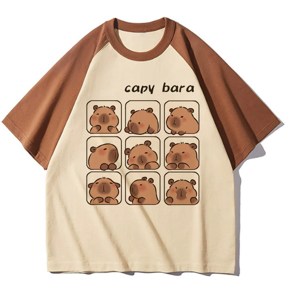 Capybara t-shirts women athleisure comfortable t-shirts female harajuku Japanese funny clothes