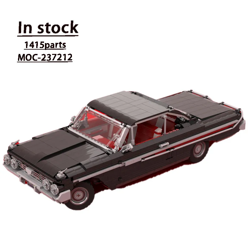 MOC-237212 نموذج مكعبات بناء سيارة رياضية سوداء جديدة، 1415 قطعة، هدية لعبة مكعبات بناء عيد ميلاد الأطفال الإبداعية