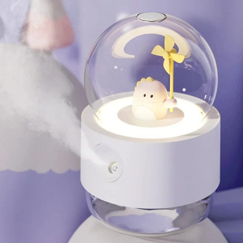 

Cute Crystal ball Air Humidifier Wireless Rechargeable Rotating Music Box 300ml Humidifier Night Lamp Home Aroma Oil Diffuser