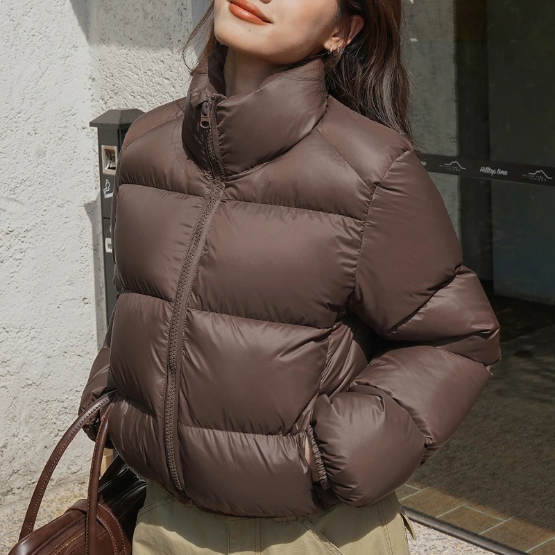 سترة مبطنة للنساء، طراز قصير، سترة سميكة مبطنة بالقطن، سترة مبطنة بالقطن الراقية، سترة خبز داخلية