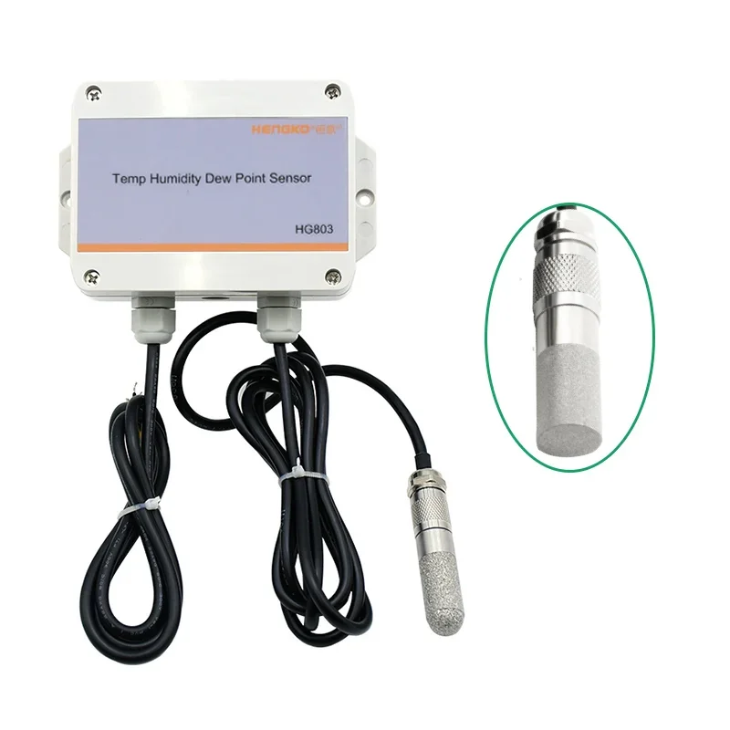 

HG803 RS485 4 20mA Stainless Steel Probe Industrial RHT Monitor Temperature and Humidity Sensor Transmitter for Mushroom Farms