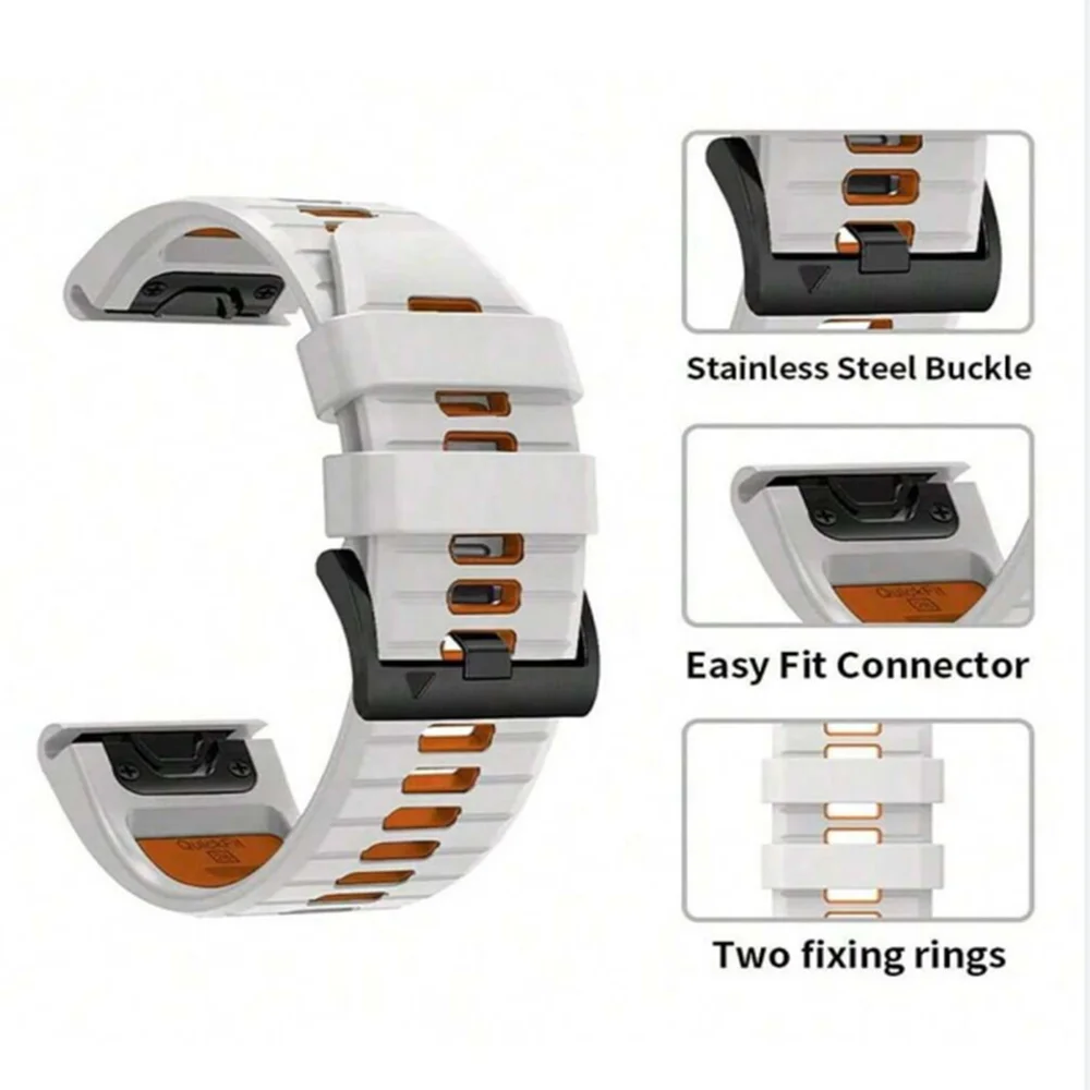 حزام ساعة سيليكون عصري Quickfit 22 مم 26 مم لـ Garmin Fenix 8 47 51 ملم / 7X 7 6X 6 Pro 5X Plus Epix Gen (Pro) 2 Sport