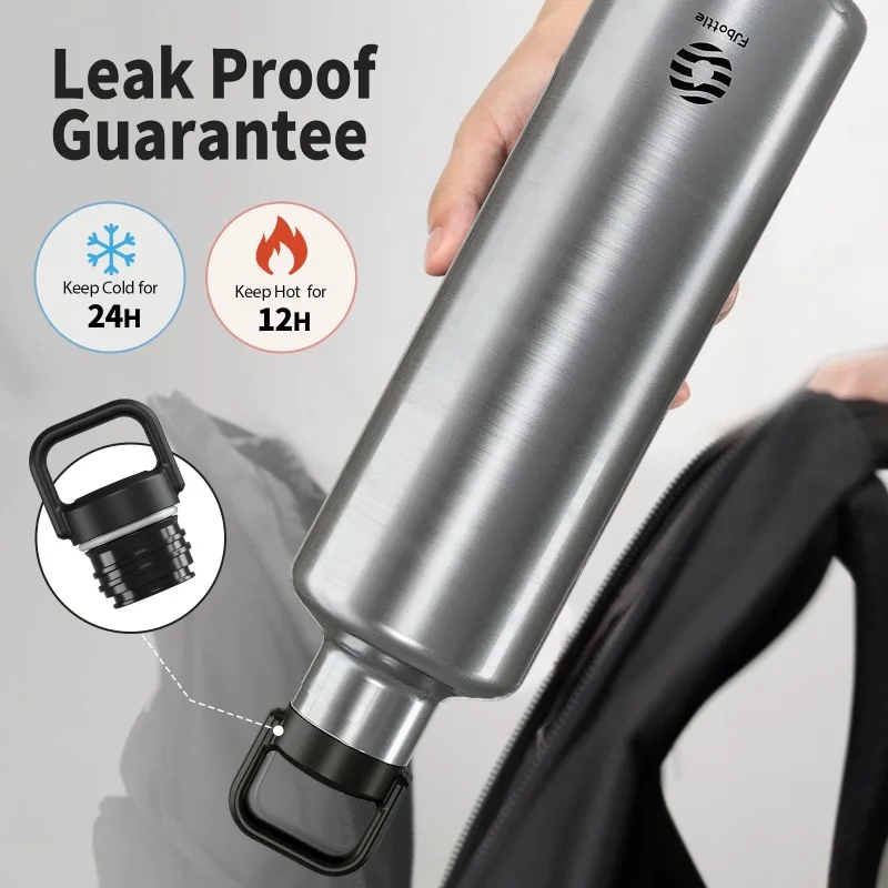 Fjbottle1750ML ترموس مفرغ ترمس من الفولاذ المقاوم للصدأ زجاجات الرياضة تسلق معزول زجاجة ماء مانعة للتسرب مع حقيبة ملابس محمولة #3