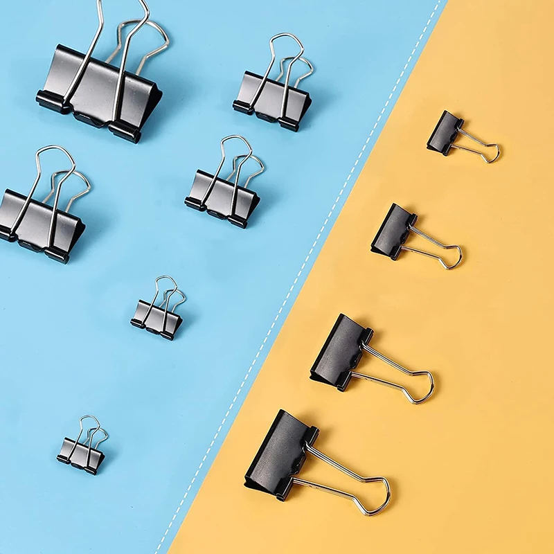 12pcs Metal Binder Clips Multifunction File Letter Tickets Photo Paper Clips Notes Document Grip Clamps Office Binding Supplies