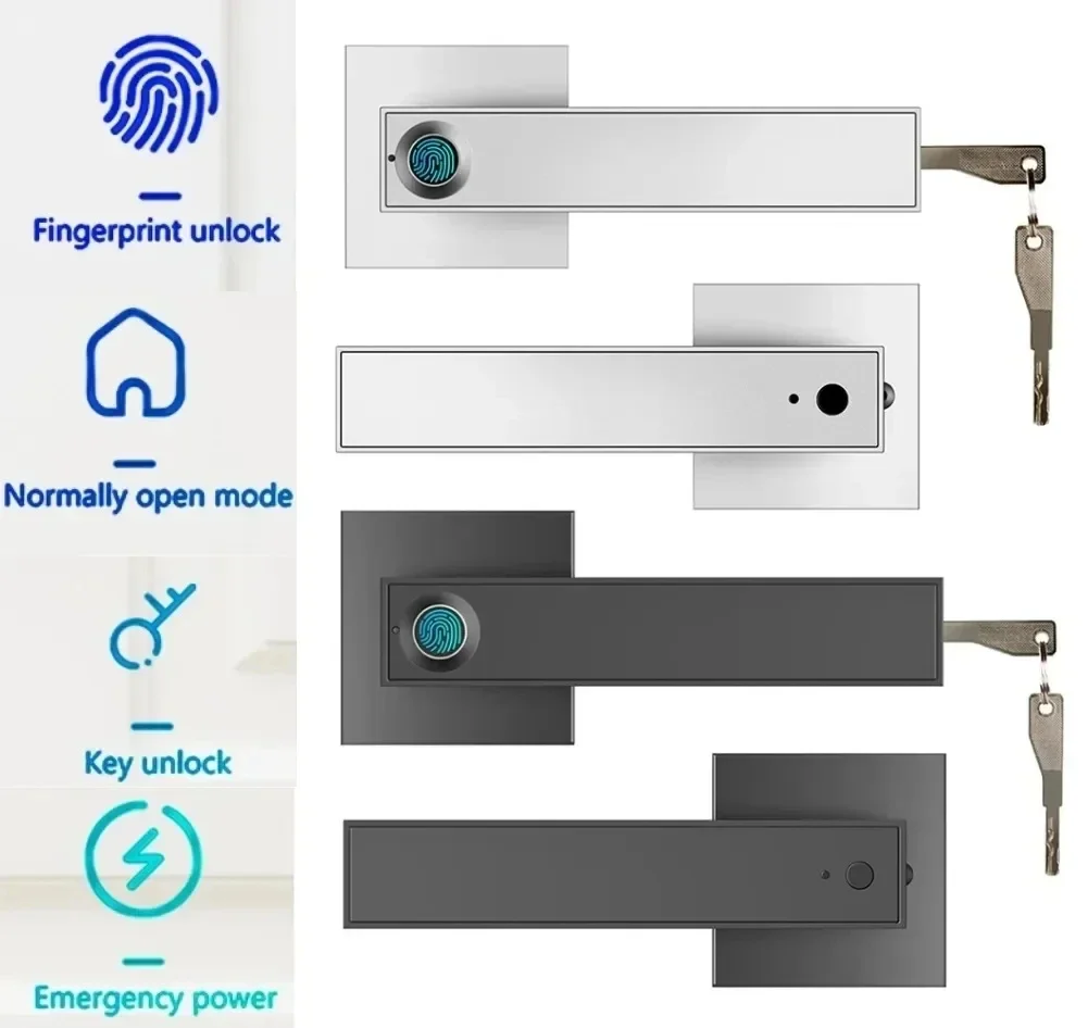 Fingerprint Password Door Lock With Tuya Electronic Smart Digital Lock Door Security Biometric Handle Lock For Bedroom Apartment