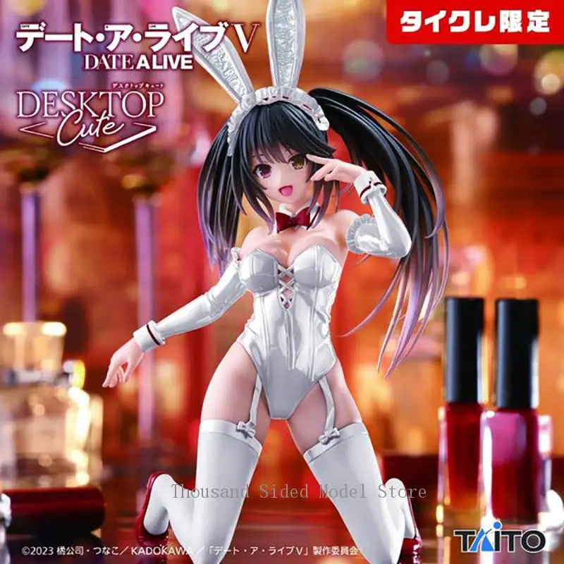 

In Stock TAITO Desktop Cute Date A Live V Tokisaki Kurumi Bunny Girl Ver White Box Limited Edition Original Anime PVC Model Toys
