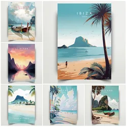 Travel Poster Print for Modern Home Decor, Annecy,Bali,Ibiza,Mauritius,Phuket,Miami Wall Art Canvas Printing For Travel gifts