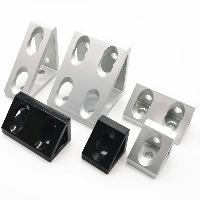 1PCS CNC Connector Multi-Specification 2020 Black Aluminum Profile Right Angle Triangle Block   Extrusion Corner