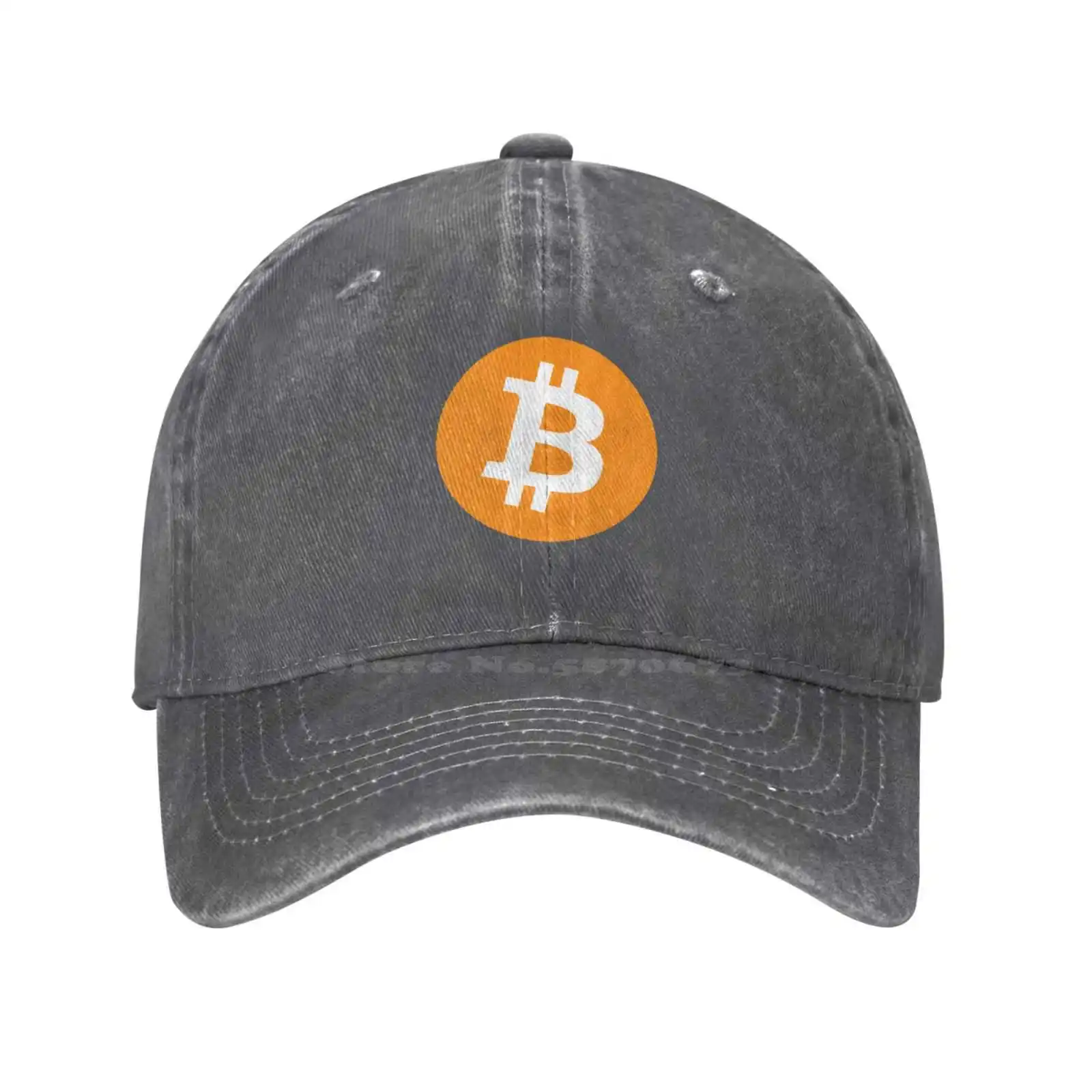 Topi bisbol Denim rajut Logo Bitcoin, topi bisbol rajutan