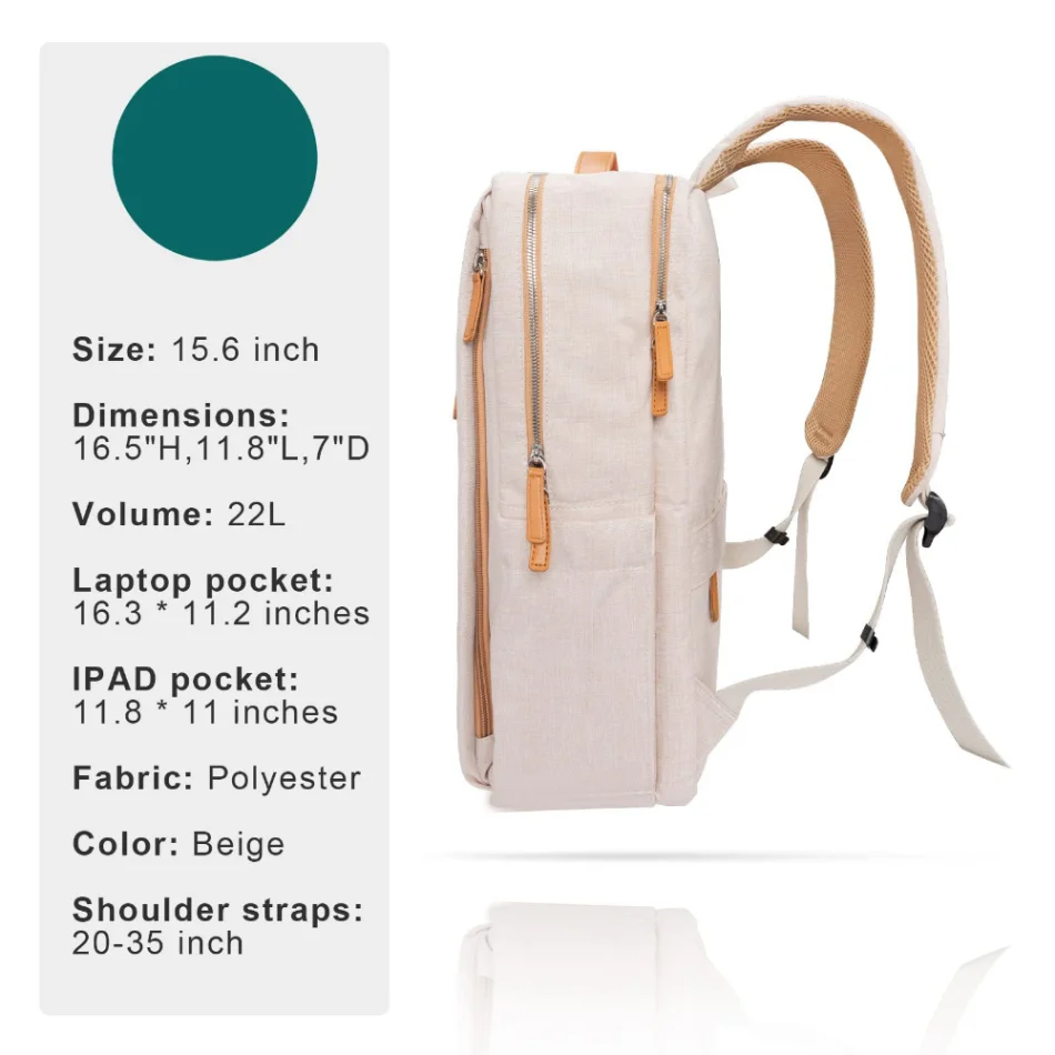 Sac à dos de voyage multifonctionnel pour femme, sac d'avion, sacs pour ordinateur portable, chargeur USB, sacs légers pour ordinateur portable