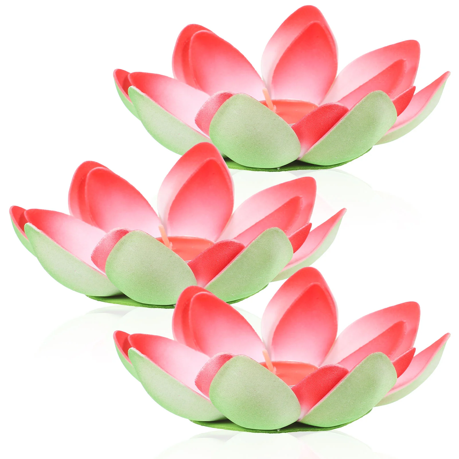 3 Pcs Pool Pond Tank Lotus Flower Night Lamp Light for Festival Tea Lights Candles Decor