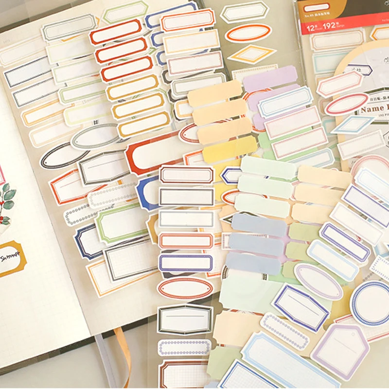 129pcs Blank Frame Label Stickers DIY Classfication Marks Waterproof Food Storage Bottles Tags Envelopes Sealing Gift Packing