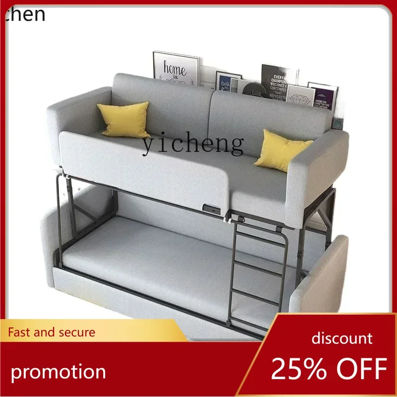 

ZMLsimple double folding sofa bed single leisure living room sofa three-fold bed upper and lower bunk sofa bed