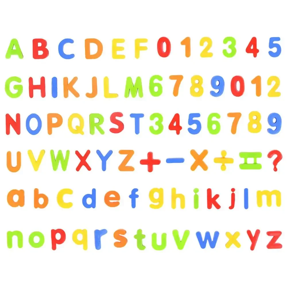 พลาสติกแม่เหล็กตัวอักษรตู้เย็นตัวอักษรตู้เย็นของเล่นที่มีสีสันสะกดนับการศึกษาการเรียนรู้เกมของเล่นก่อนวัยเรียนสําหรับเด็ก
