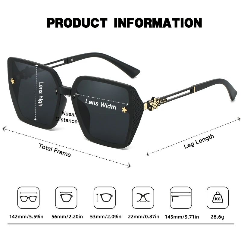 JUNCTURE Polarized Women Sunglasses Fashion Square Sun Glasses Gradient Lady Glasses Party Holiday Gifts Sunglasses for Women