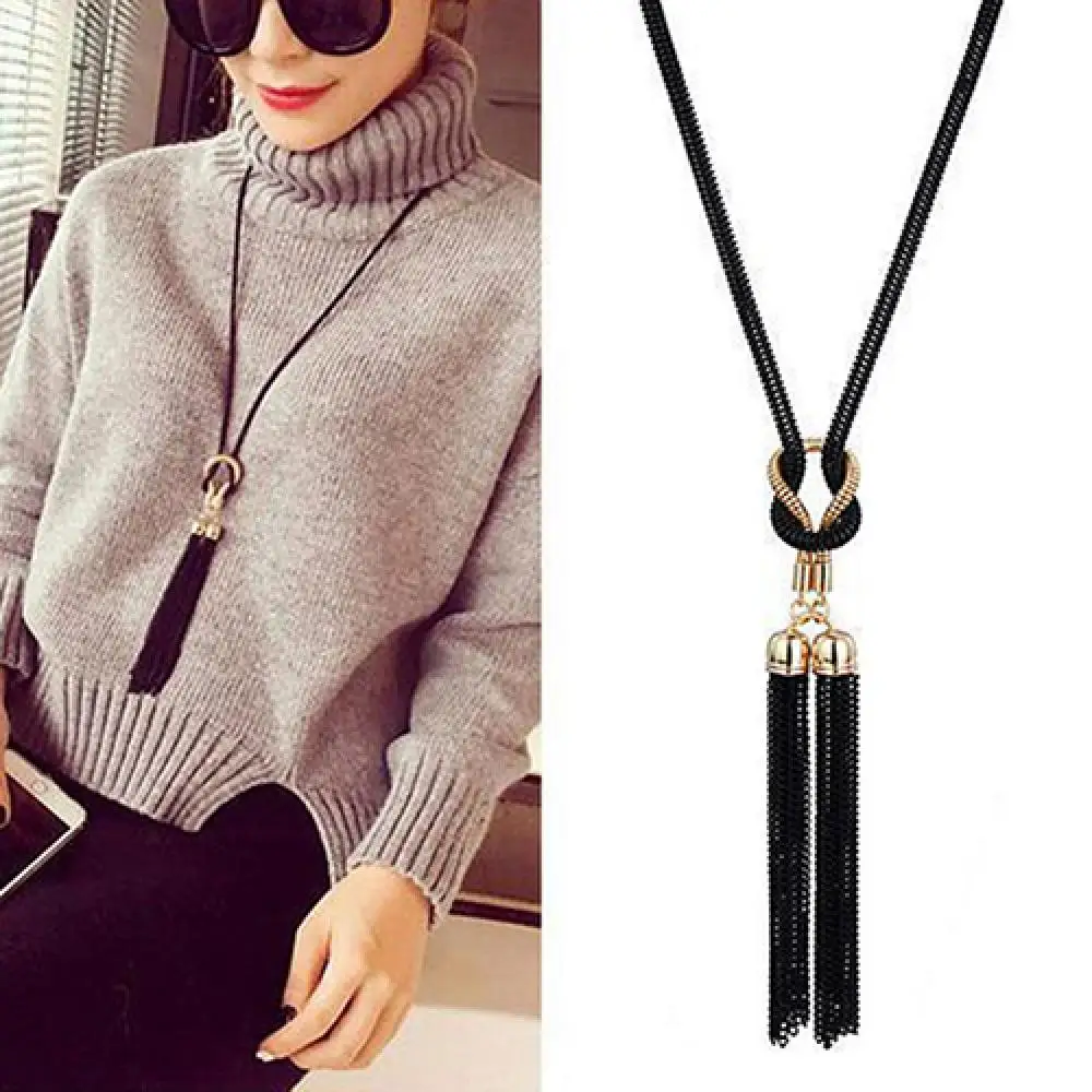 New Arrival Female Pendant Necklace Tassel Long Winter Sweater Chain Necklace for Women Necklaces Wholesale Sales Collar