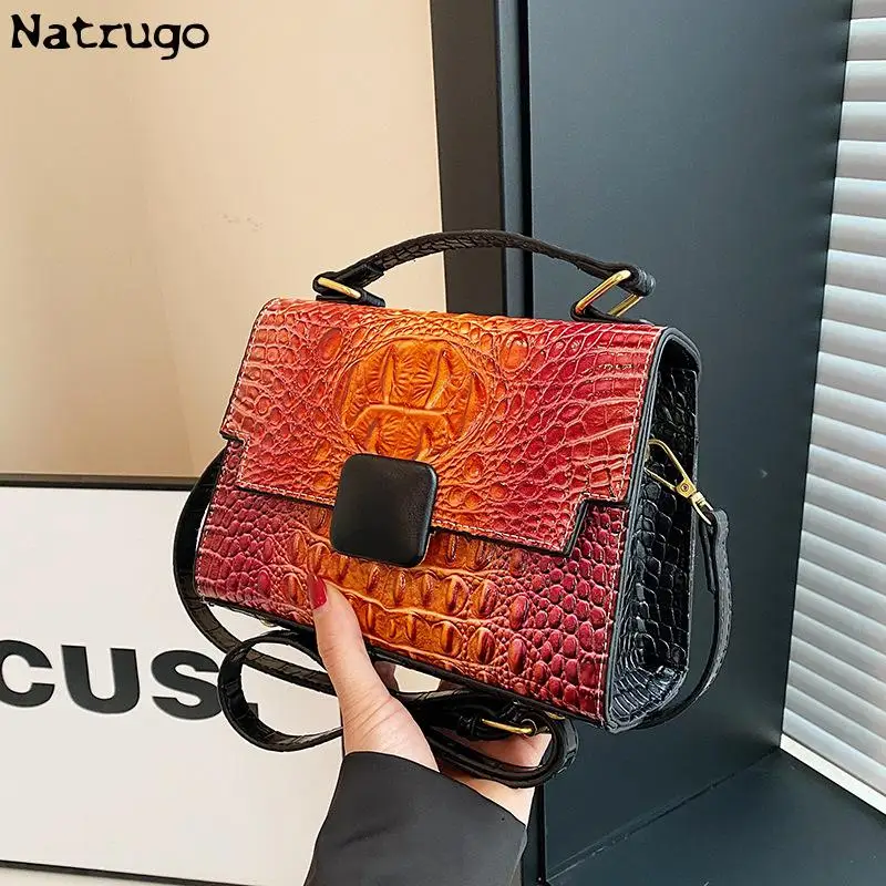 2024 New Luxury Handbag For Women's High Quality Crocodile Pattern Leather Shoulder Crossbody Bags Trend Designer Tote Bag