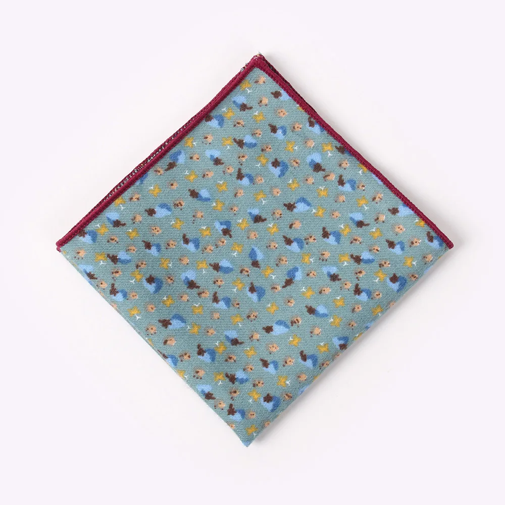 Toalla de bolsillo para traje, pañuelo estampado de algodón para hombre, bolsa para traje, toalla, moda informal, borde de estilo europeo y americano, 5 uds.