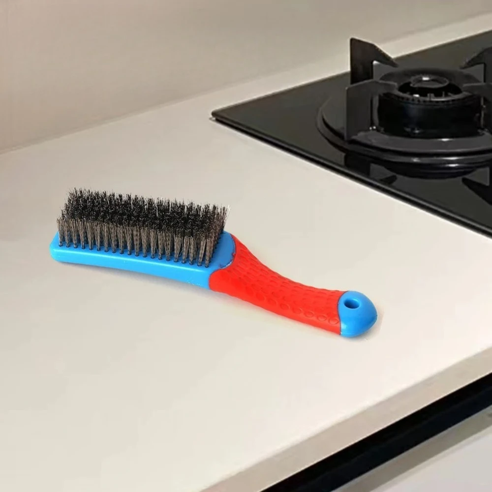 قطعة واحدة من فرشاة سلك اليد - شعيرات من الفولاذ المقاوم للصدأ، مقبض بلاستيكي مريح لإزالة الصدأ والخبث اللحام #3