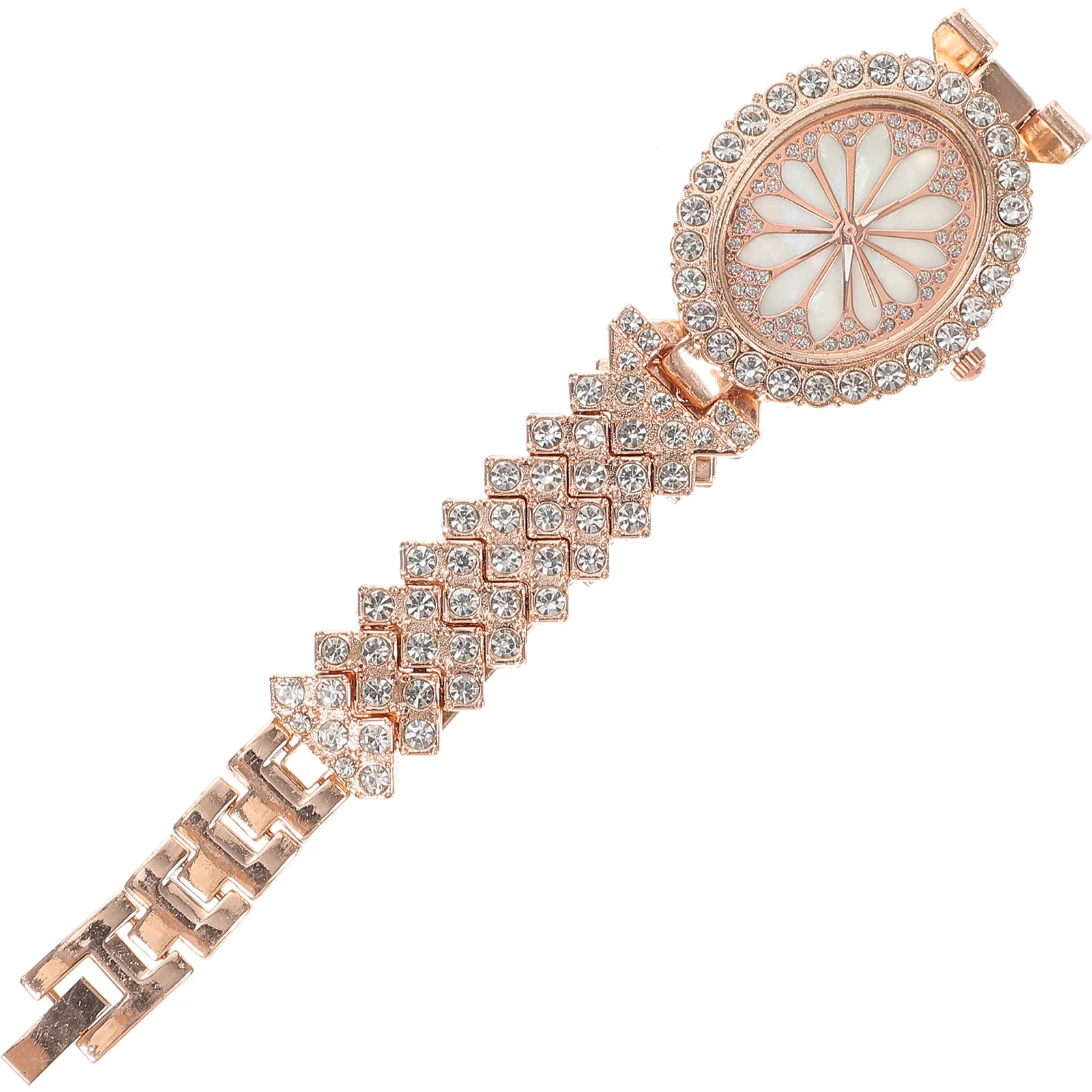 

Ladies Quartz Watch Rose Gold Rhinestone Embellished Women Wrist Watches Elegant Fashion Accessories