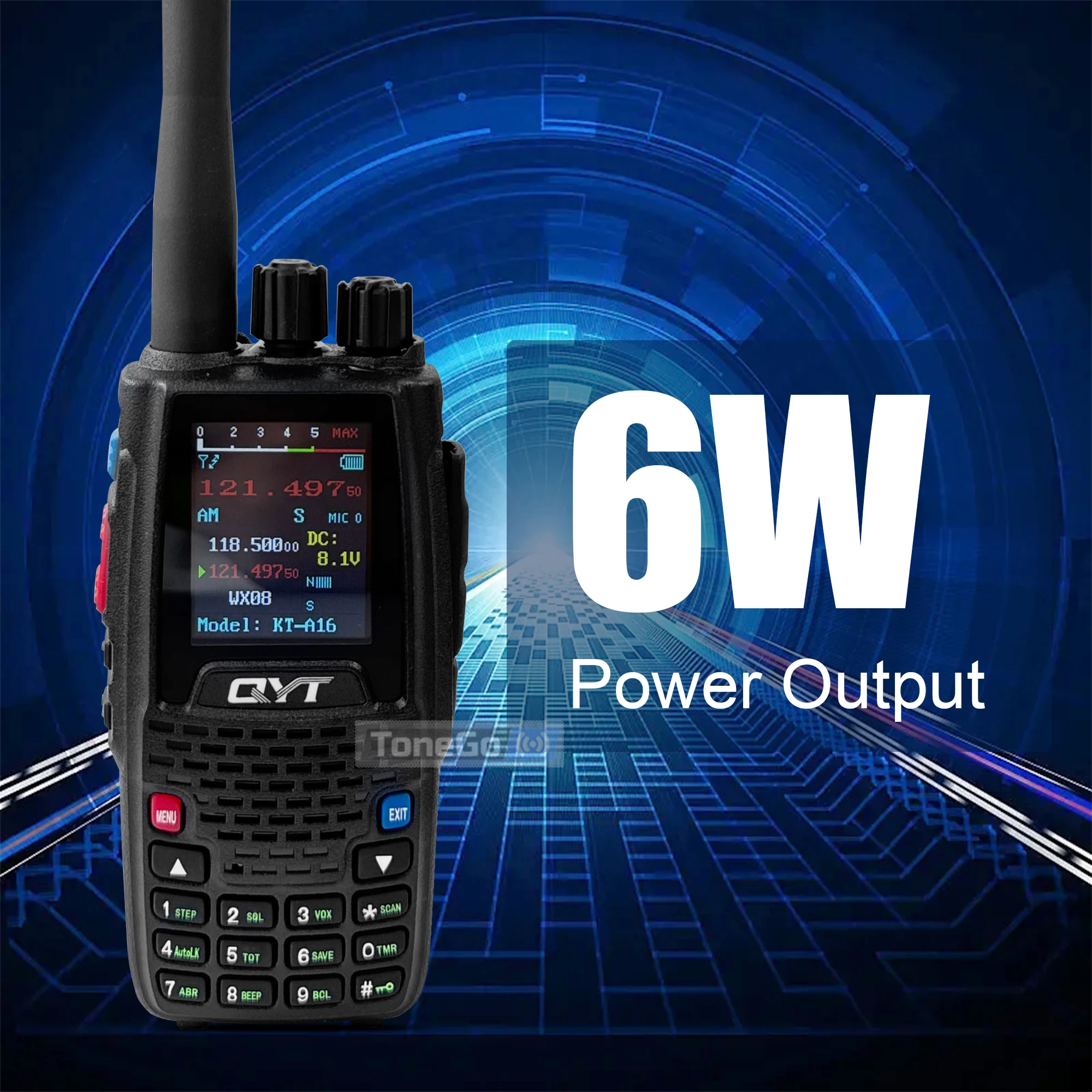 エアバンド送信 KT-A16 トランシーバー TX:108.000-136.999MHz RX:108.0000-136.999MHz 6W 200Ch W/10 NOAA 天気予報チャンネル