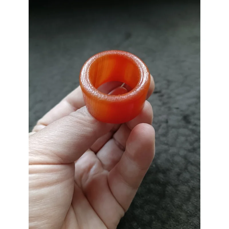 Antique Collection Tibetan Area Backflow Old Pulp Agate Thumb Ring Ring Red Agate Thumb Ring Finger Wholesale