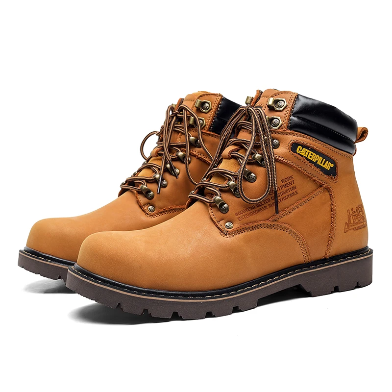 NONE Arbeitsstiefel Unzerstörbare Sicherheitsschuhe Herren Stahlkappenschuhe Pannensichere Turnschuhe Herren Rutschfeste Arbeitsschuhe Herren Lederstiefel 4