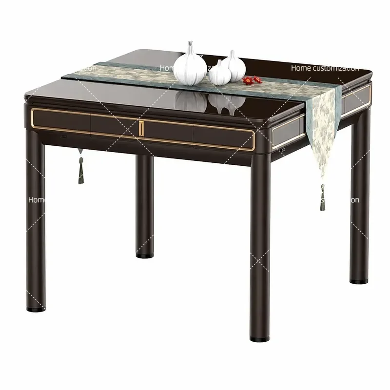 Fully Automatic Folding Mahjong Table Electric Four Player Silent Home Use Dual Purpose Dining Table with Auto Shuffling